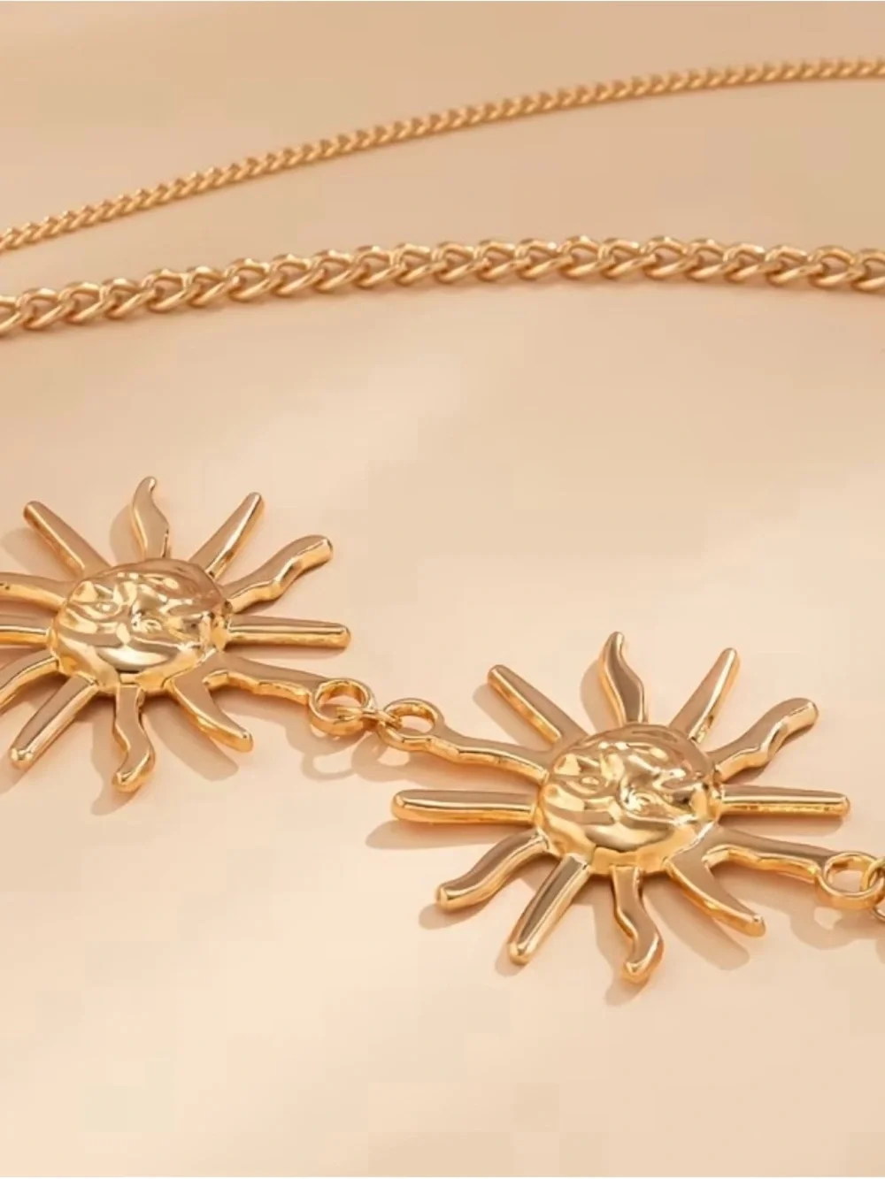 NEW! Trendy Gold Sunburst Layered Waist Chain Belt. 🌞 A7-226